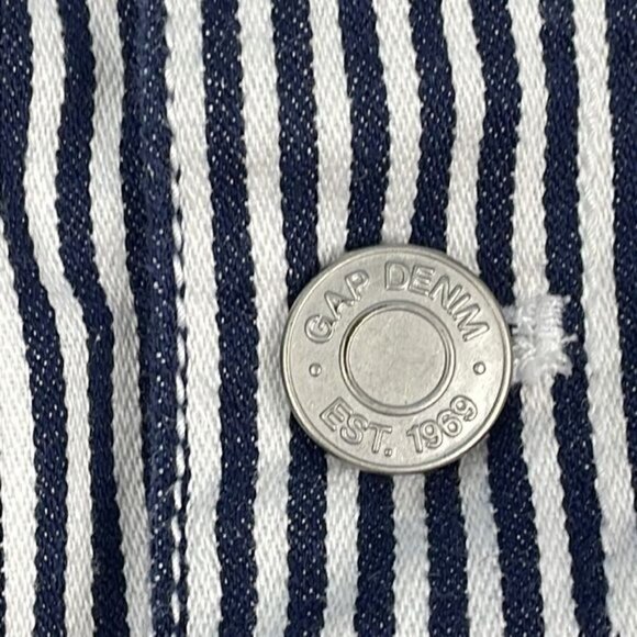 Gap High Rise Pleat Front Striped Cuffed Paperbag Shorts Button Fly Sz 8 - Picture 12 of 14